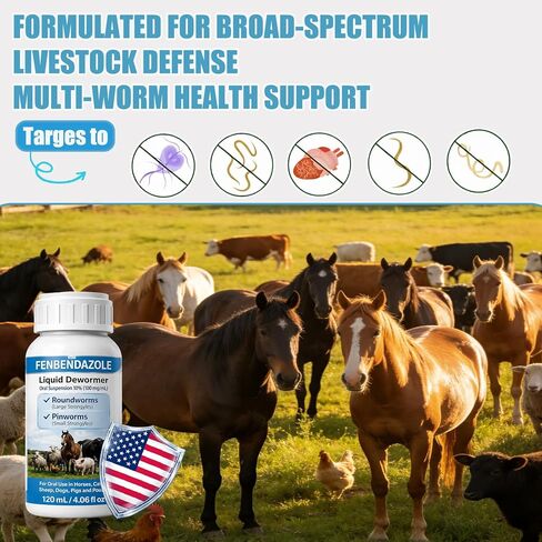 Fenbendazole-Based Digestive Support for Horses and Poultry, Intestinal Support Formula for Routine Animal Wellness in Kuwait
