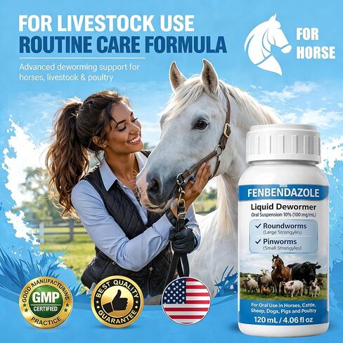 Fenbendazole-Based Digestive Support for Horses and Poultry, Intestinal Support Formula for Routine Animal Wellness in Kuwait