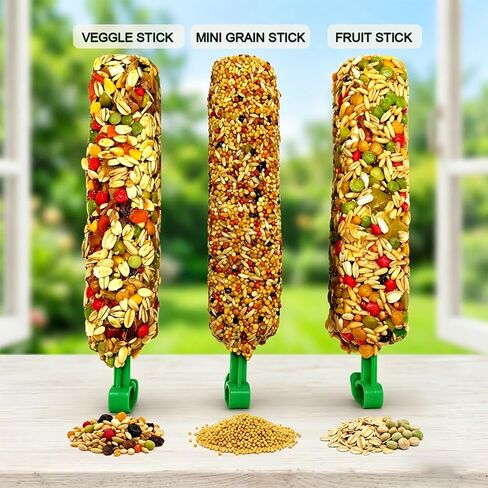 TINYFIELD Bird Treats Sticks, 7.4OZ Millet Spray for Parakeet Budgie Cockatiel Finch Canary Lovebird Conure, Natural Plant Based, 3 Count in Kuwait
