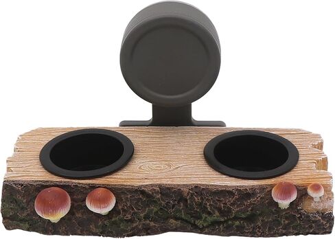 AQUA KT Reptile Gecko Feeding Ledge Food Water Double Bowl with Suction Cup for Terrarium Habitat Snake Lizard Bearded Dragon Chameleon Turtle Feeder Tank Accessory in Kuwait