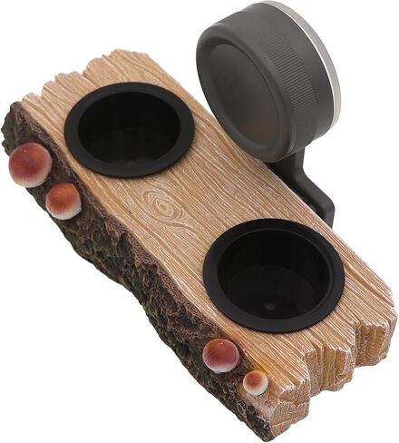 AQUA KT Reptile Gecko Feeding Ledge Food Water Double Bowl with Suction Cup for Terrarium Habitat Snake Lizard Bearded Dragon Chameleon Turtle Feeder Tank Accessory in Kuwait