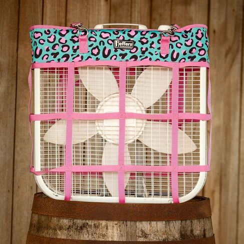 Jeffers Expression Box Fan Bag for Horse Stalls, 20"x20" Fan - Durable Nylon Fan Cover, Snap Strap Hangers, Portable & Easy Storage, Barn, Trailer, Outdoor, Riding Events or Home Use - Skater Cowgirl in Kuwait