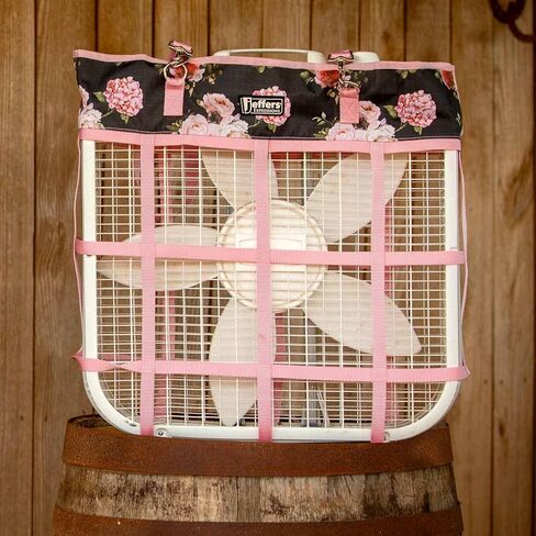 Jeffers Expression Box Fan Bag for Horse Stalls, 20"x20" Fan - Durable Nylon Fan Cover, Snap Strap Hangers, Portable & Easy Storage, Barn, Trailer, Outdoor, Riding Events or Home Use - Skater Cowgirl in Kuwait