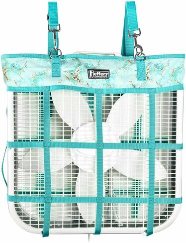 Jeffers Expression Box Fan Bag for Horse Stalls, 20"x20" Fan - Durable Nylon Fan Cover, Snap Strap Hangers, Portable & Easy Storage, Barn, Trailer, Outdoor, Riding Events or Home Use - Skater Cowgirl in Kuwait