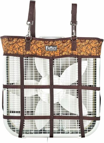 Jeffers Expression Box Fan Bag for Horse Stalls, 20"x20" Fan - Durable Nylon Fan Cover, Snap Strap Hangers, Portable & Easy Storage, Barn, Trailer, Outdoor, Riding Events or Home Use - Skater Cowgirl in Kuwait