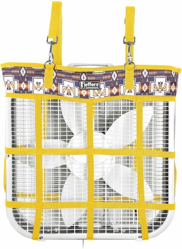 Jeffers Expression Box Fan Bag for Horse Stalls, 20"x20" Fan - Durable Nylon Fan Cover, Snap Strap Hangers, Portable & Easy Storage, Barn, Trailer, Outdoor, Riding Events or Home Use - Skater Cowgirl in Kuwait