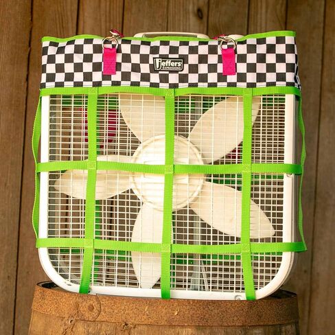 Jeffers Expression Box Fan Bag for Horse Stalls, 20"x20" Fan - Durable Nylon Fan Cover, Snap Strap Hangers, Portable & Easy Storage, Barn, Trailer, Outdoor, Riding Events or Home Use - Skater Cowgirl in Kuwait