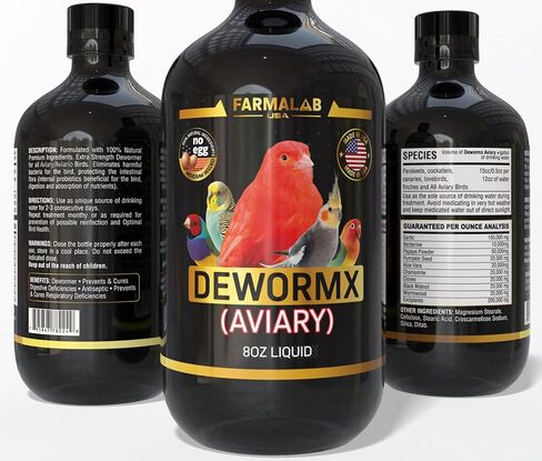 سائل DEWORMX بقوة إضافية 8 أونصة لطيور البادجي والببغاء والعصافير وطيور الحب الصغيرة في أقفاص in Kuwait