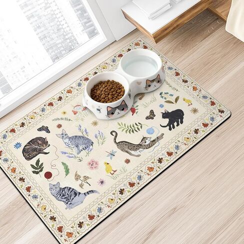 Dog Food Mats for Floors Absorbent, Non-Slip Quick Dry Dog Mat for Food and Water, Cat Pet Food Mat Pet Supplies in Kuwait