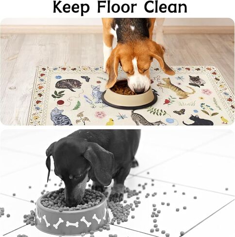 Dog Food Mats for Floors Absorbent, Non-Slip Quick Dry Dog Mat for Food and Water, Cat Pet Food Mat Pet Supplies in Kuwait