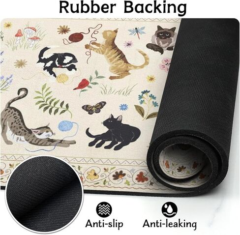Dog Food Mats for Floors Absorbent, Non-Slip Quick Dry Dog Mat for Food and Water, Cat Pet Food Mat Pet Supplies in Kuwait