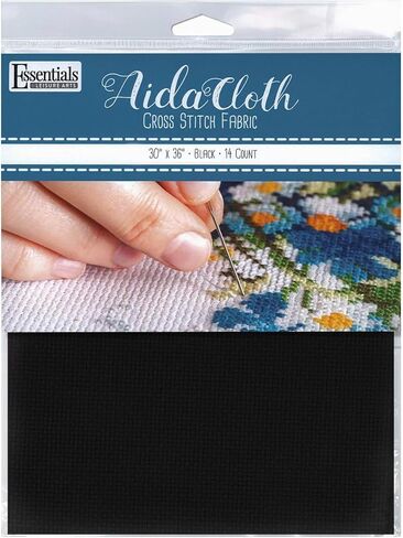 Essentials By Leisure Arts Aida Cloth, 14 Count, 15" x 18", Red Cross Stitch Fabric for Embroidery, Cross Stitch, Machine Embroidery and Needlepoint in Saudi Arabia