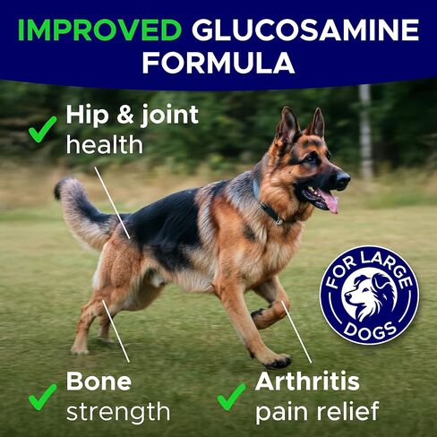 Glucosamine for Dogs Hip & Joint Supplement - Chondroitin, Omega-3, MSM - Joint Health & Pain Relief - Senior & Large Dogs - Made in USA - 120Ct in Saudi Arabia