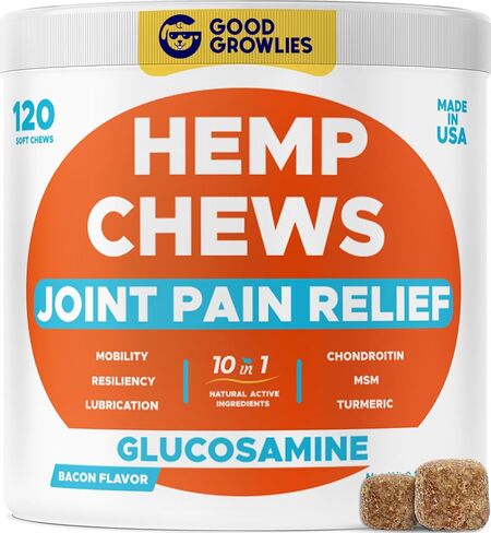 Glucosamine for Dogs Hip & Joint Supplement - Chondroitin, Omega-3, MSM - Joint Health & Pain Relief - Senior & Large Dogs - Made in USA - 120Ct in Saudi Arabia