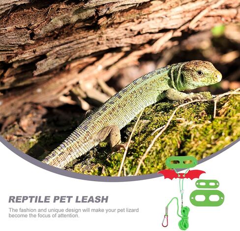 Cabilock Festive Edition Gecko Harness Leash Set with Decorative Wings, Outdoor Reptile Traction Rope for Lizards and Geckos, Holiday Lizard Harness Leash for Safe Walking and Travel in Kuwait