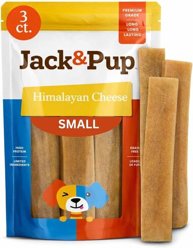 Jack&Pup Yak Cheese Himalayan Dog Chews | Dog Yak Chews for Large Dogs Aggressive Chewers | Hard Yak Cheese Stick (Small, 3 Pack) in Kuwait