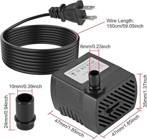 2PCS 95GPH 5W 350L / H مضخة غاطسة صغيرة، مضخة نافورة صغيرة للبركة، أحواض السمك، خزان الأسماك، نافورة الطاولة، نافورة الحيوانات الأليفة، نافورة داخلية أو خارجية in Kuwait