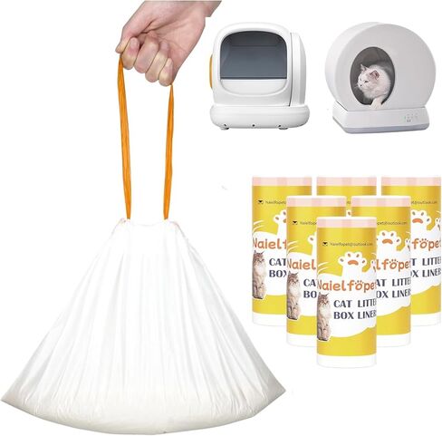 40 Count 18" x 12.6" Cat Litter Box Liners, Replaced Trash Bags Fit for Cat Litter Box MW-SC01/MW-SC02/MW-LR01, Drawstring Waste Drawer Liners for Automatic Litter Box in Saudi Arabia