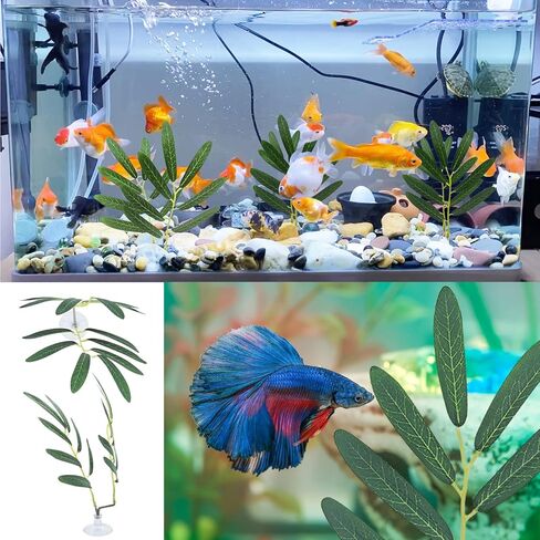 Fish Leaf Pad Suction Cup Tank Accessories Aquarium Décor Simulating Adjustable Plastic Green Plants Betta Natural Playing Spawning Breeding Resting Bed Multi Leaf Design in Kuwait