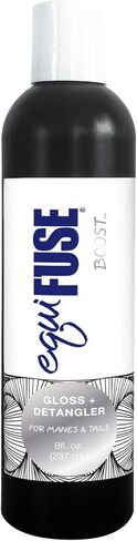 EquiFUSE Boost Gloss + Detangler للخيول - مزيل تشابك عرف والذيل، ذوبان العقد والتشابك، مصل تكييف ناعم حريري، لمعان عالي اللمعان، تركيبة خفيفة الوزن غير دهنية للعناية بالخيول، 8 أونصة in Kuwait