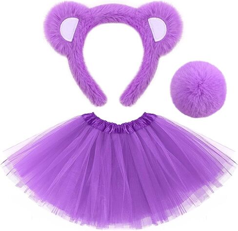 4 Pcs Bear Cosplay Set Bear Headband Bowtie Nose Tail &Iron-On Patch Accessory Set for Animal Costume in Saudi Arabia