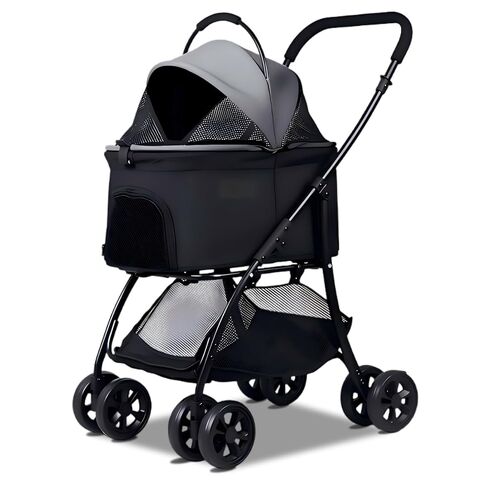 Pet Stroller for Small Dogs with Removable Carrier, Dog Stroller for Medium Dog 20 lbs, 4 Wheels Cats Stroller for 2 Cats with Cup Holder, Easy Assembly, 20-66 lbs Weight Capacity (Grey) in Kuwait