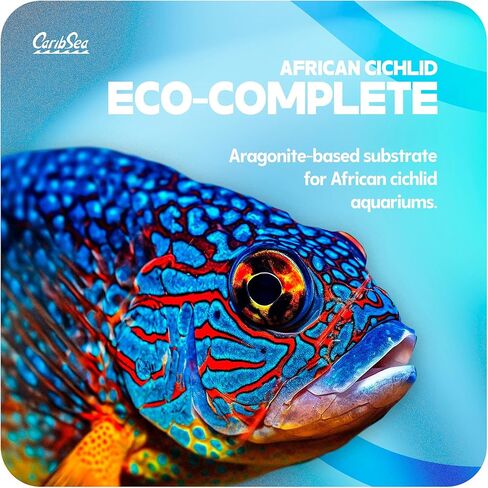 Carib Sea Eco-Complete African Cichlid الركيزة - 20 رطل - الرمال الحية لأحواض السمك - يدعم درجة الحموضة العالية، والمياه العازلة للحياة - مثالية للCichlids الأفريقية in Kuwait
