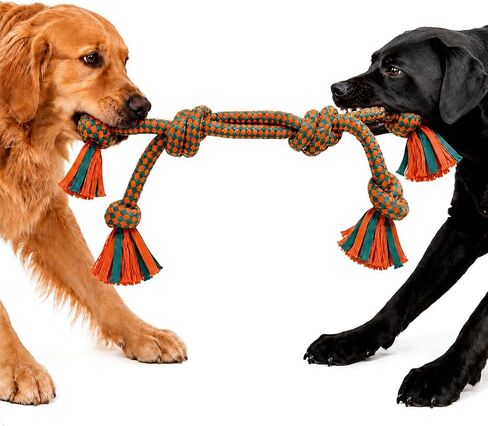 Interactive Dog Rope Toy for Large & Medium Dogs – Durable Tug of War Toy for Training, Boredom Relief & Teeth Cleaning, Safe Ultra-Fiber Chew Toy for Daily Play (Large) in Saudi Arabia