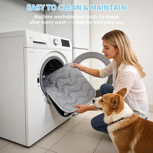 Dog Cooling Mat Q-Max>0.4 Self Cool Pad for Dogs and Cats with Anti-Slip Bottom, Washable Portable Pet Sleeping Pad for Summer，Larger Size 39.4" *27.6" in Kuwait