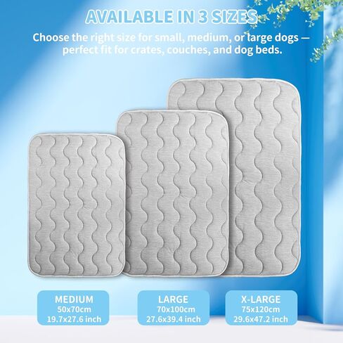 Dog Cooling Mat Q-Max>0.4 Self Cool Pad for Dogs and Cats with Anti-Slip Bottom, Washable Portable Pet Sleeping Pad for Summer，Larger Size 39.4" *27.6" in Kuwait