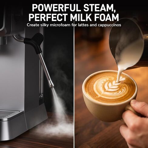 Mecity 20 Bar Espresso Machine with Milk Frother, Touchscreen Coffee Maker for Espresso, Americano & Over Ice Coffee, Compact Stainless Steel Latte & Cappuccino Maker in Kuwait