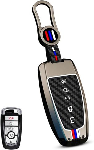 for Ford Key Fob Cover Case Metal Shell Smart Key Holder Protector Compatible for Escape F150 Bronco Explorer F250 Mustang F350 Edge Fusion 2018-2024 (FDA-Silver) in Saudi Arabia