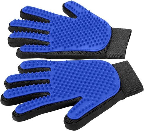 Upgrade Pet Grooming Gloves Cat Brushes for Gentle Shedding - Efficient Pets Hair Remover Mittens - Dog Washing Gloves for Long and Short Hair Dogs & Cats & Horses - 1 Pair in Kuwait