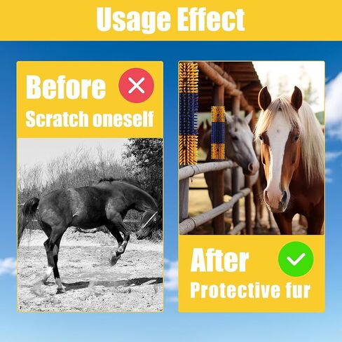 Livestock Scratch Brush, 2-Pack for Horse Grooming, Help Stay Comfortable on The Back of Livestock Cattle Scratch for Goat, Cow, Sheep, Pig and Other Animals in Kuwait
