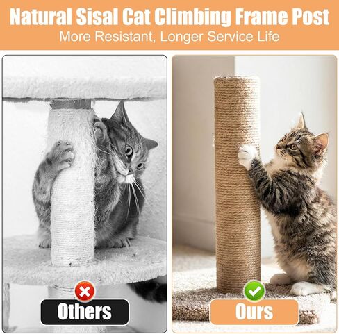 4 Pcs M8 cat Scratching Post Replacement Jute, 11.8x3.5IN Natural Sisal Wrapping Post for Cat Tree, Durable cat Scratching Post for Indoor Cats, Climbing, Scratching, Playing Pet Furniture Accessory in Kuwait