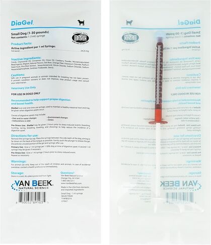 DiaGel for Small Dogs (1-30 lbs.) - Orally Administered Gel for Occasional Loose Stools and Digestive Upset - Natural Pet Products - Van Beek Natural Science in Kuwait