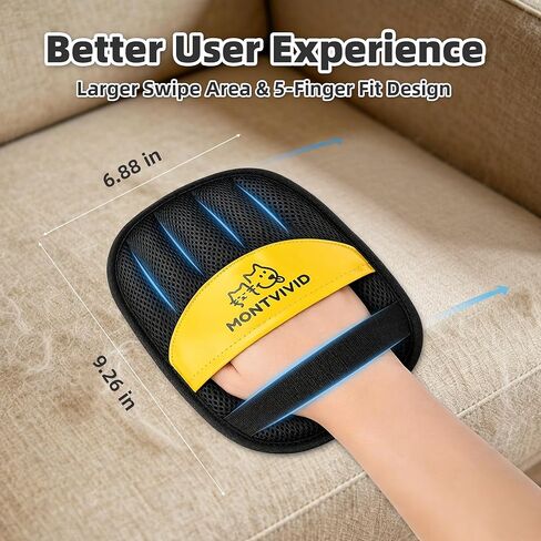 Pet Hair Removal Glove, Reusable Cats & Dogs Fur Remover for Couch, Clothes, Carpet, Furniture & Pet Bed, Upgraded Electrostatic Lint Brush Mitt, Washable Pet Hair Cleaning Tool in Kuwait