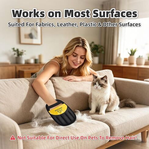 Pet Hair Removal Glove, Reusable Cats & Dogs Fur Remover for Couch, Clothes, Carpet, Furniture & Pet Bed, Upgraded Electrostatic Lint Brush Mitt, Washable Pet Hair Cleaning Tool in Kuwait