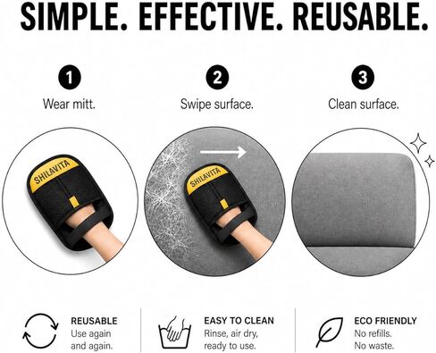 2 Pcs Pet Hair Removal Glove for Dogs and Cats, Reusable Electrostatic Grooming Gloves, Dog and Cat Fur Remover Gloves for Couch, Carpet, Clothing, Car Seats, Bedding in Saudi Arabia