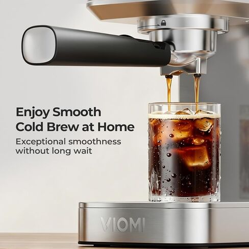 ماكينة اسبريسو VIOMI T1 20 بار، ماكينة صنع اسبريسو مدمجة مع رغوة الحليب، ماكينة قهوة مع خزان مياه قابل للإزالة 37oz، ماكينات قهوة اكسبريسو لباريستا المنزلي، ماكينة لاتيه وكابتشينو، فضي in Kuwait