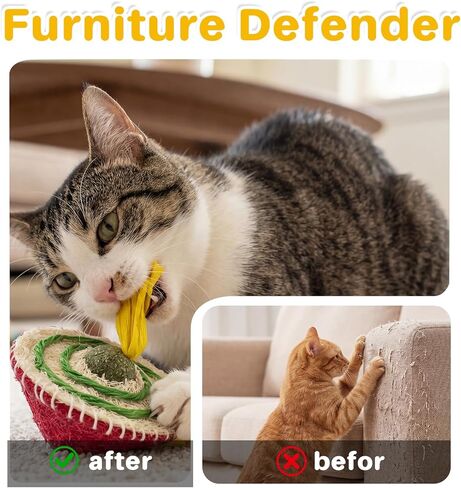 Walfront Interactive Cat Toy for Indoor Cats, Self Play Wobble Catnip Toy with Feather, Durable Bite-Resistant Cat Enrichment Toy for Boredom Relief and Independent Play in Kuwait