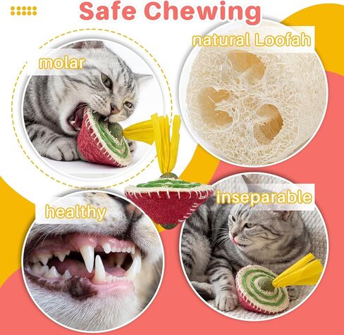 Walfront Interactive Cat Toy for Indoor Cats, Self Play Wobble Catnip Toy with Feather, Durable Bite-Resistant Cat Enrichment Toy for Boredom Relief and Independent Play in Kuwait