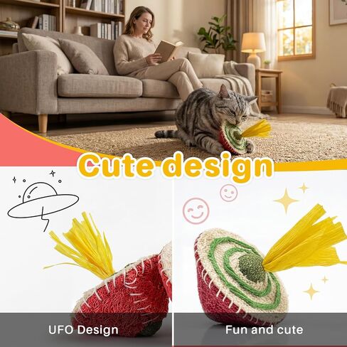 Walfront Interactive Cat Toy for Indoor Cats, Self Play Wobble Catnip Toy with Feather, Durable Bite-Resistant Cat Enrichment Toy for Boredom Relief and Independent Play in Kuwait