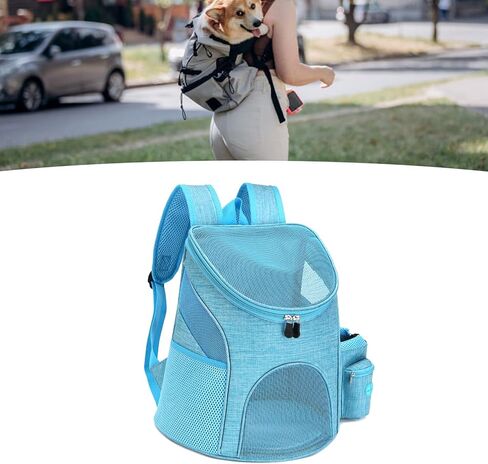 Dog Backpack, Breathable Polyester Ventilated Dog Backpack with Snack Pocket for Walking in Kuwait