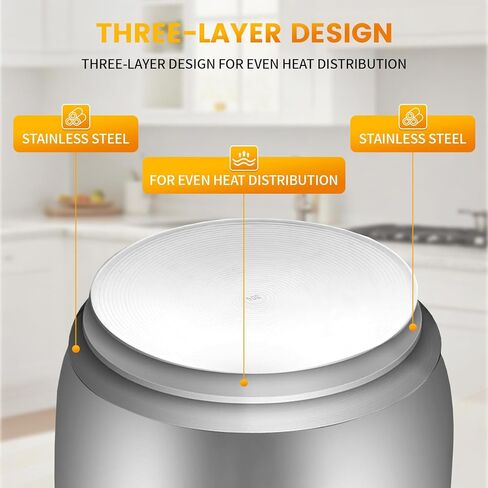 وعاء داخلي بديل لطباخ الأرز سعة 6 أكواب متوافق فقط مع CUCKOO CR-0675FW - وعاء داخلي من الفولاذ المقاوم للصدأ 304 مع قاعدة متعددة الطبقات، وأواني متينة للطهي المتعدد، سهل التنظيف وآمن للاستخدام في غسالة الأطباق in Kuwait