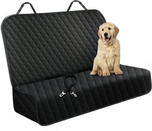 Meolsaek Dog Car Seat Cover for Back Seat, Scratch Proof Nonslip Pet Car Seat Cover, 4 Layers Waterproof Heavy Duty Back Seat Pet Cover for Dogs with Storage Bag (Black) in Kuwait