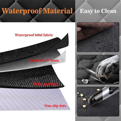 Meolsaek Dog Car Seat Cover for Back Seat, Scratch Proof Nonslip Pet Car Seat Cover, 4 Layers Waterproof Heavy Duty Back Seat Pet Cover for Dogs with Storage Bag (Black) in Kuwait