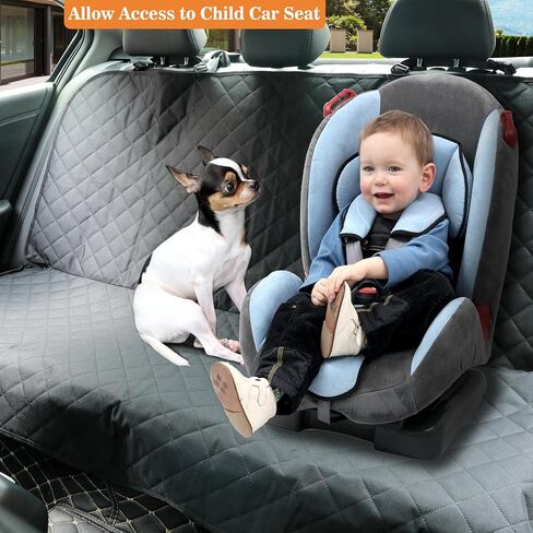 Meolsaek Dog Car Seat Cover for Back Seat, Scratch Proof Nonslip Pet Car Seat Cover, 4 Layers Waterproof Heavy Duty Back Seat Pet Cover for Dogs with Storage Bag (Black) in Kuwait