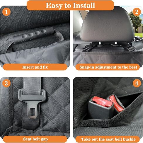 Meolsaek Dog Car Seat Cover for Back Seat, Scratch Proof Nonslip Pet Car Seat Cover, 4 Layers Waterproof Heavy Duty Back Seat Pet Cover for Dogs with Storage Bag (Black) in Kuwait