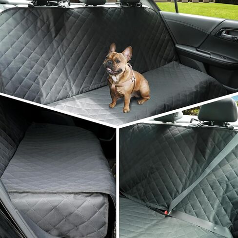 Meolsaek Dog Car Seat Cover for Back Seat, Scratch Proof Nonslip Pet Car Seat Cover, 4 Layers Waterproof Heavy Duty Back Seat Pet Cover for Dogs with Storage Bag (Black) in Kuwait
